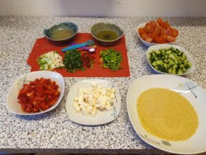 Ingrediente pentru salata tabbouleh